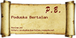 Poduska Bertalan névjegykártya