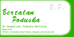 bertalan poduska business card